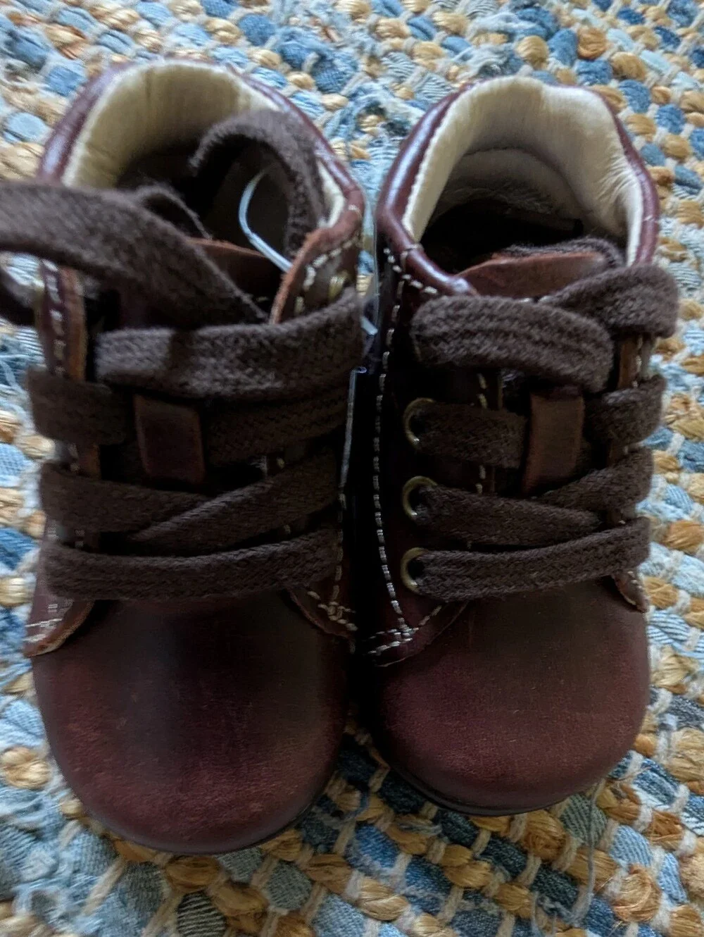 NWT Stride Rite Elliott Trainer First Walking Shoes 3M Brown Leather Preppy Norm